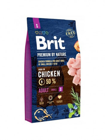 BRIT PREMIUM BY NATURE Adult S sucha karma z kurczakiem dla psów małych ras 8 kg